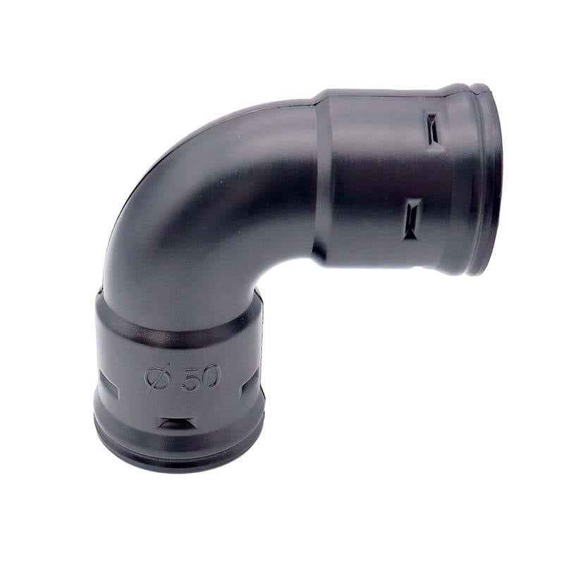 暗渠パイプ部品 90°エルボ φ50mm 継手 PE暗渠排水管 部品 暗渠パイプ あんきょ資材 水はけ 水たまり解消 T産 代引不可