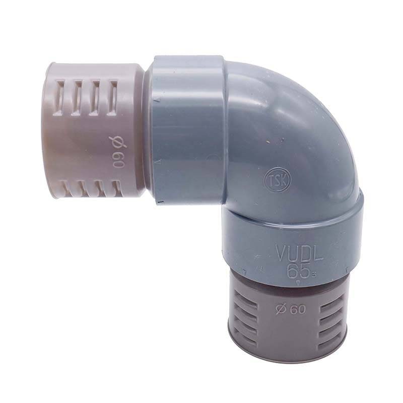 暗渠パイプ部品 90°エルボ φ60mm 継手 PE暗渠排水管 部品 暗渠パイプ あんきょ資材 水はけ 水たまり解消 T産 代引不可