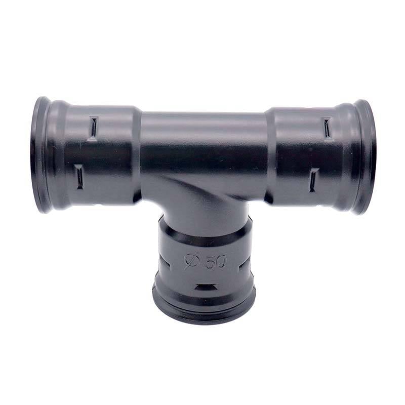 暗渠パイプ部品 T字管 φ50mm PE暗渠排水管 部品 暗渠パイプ あんきょ資材 水はけ 水たまり解消 T産 代引不可