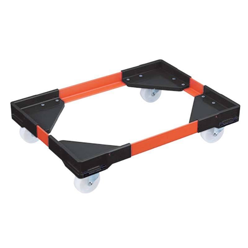 コンテナ アングルキャリーLB フレーム赤 コーナー黒 トレーコンT-22用 積載荷重150kg キャスター 物流 運搬 スS 代引不可