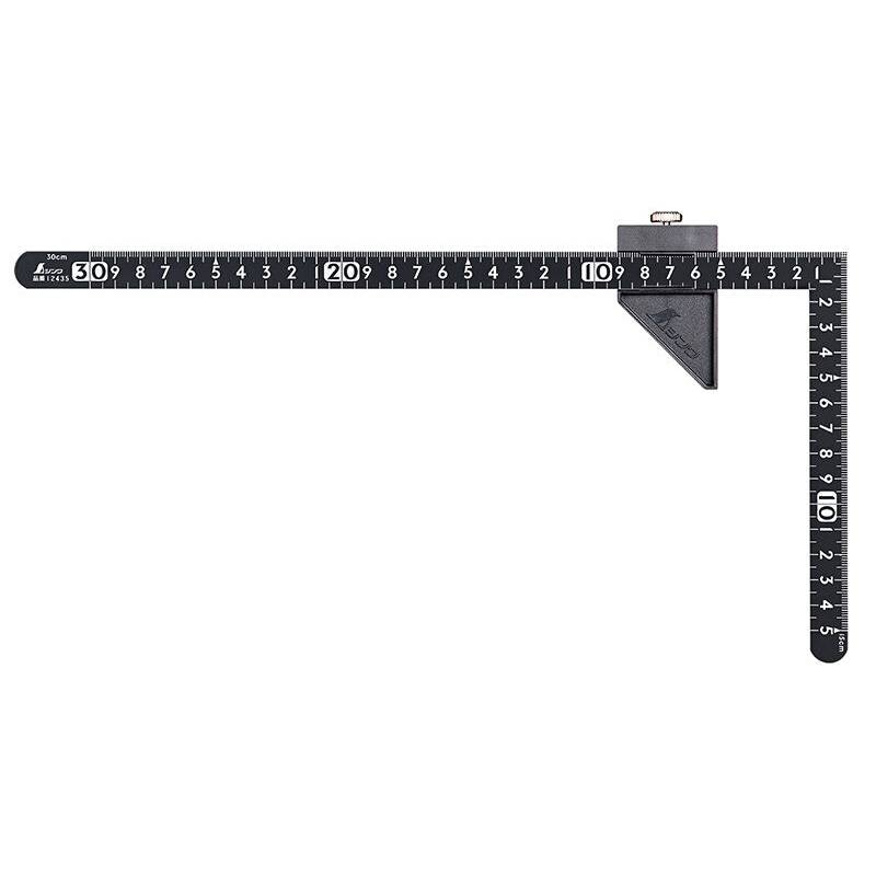 曲尺 小型 30×15cm表裏同目 ストッパー付 サンデーカーペンター 測定 12442 シンワ測定 H