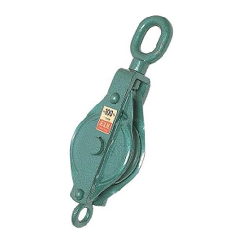 オーフ型 強力型滑車 一車鉄ブロック(ベケット付) 75×1BO 車径75mm スリーエッチ HHH 代引不可