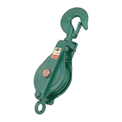 フック型 強力型滑車 一車スナッチ(ベケット付) 75×1S 車径75mm スリーエッチ HHH 代引不可