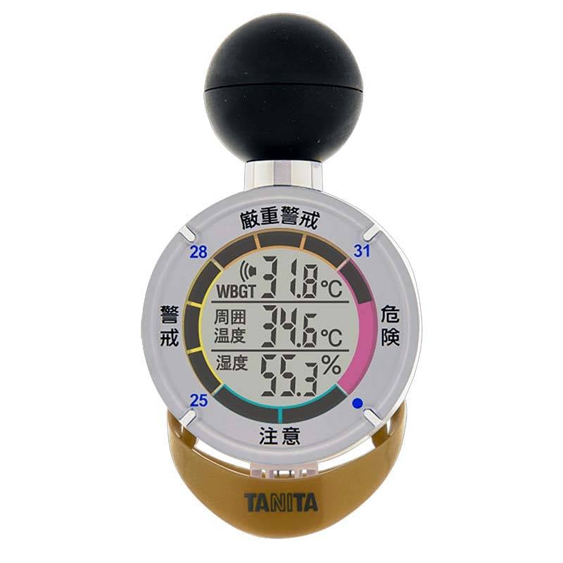 黒球式熱中症指数計 熱中アラーム TT-562-NGD ゴールド JIS TANITA タニタ WBGT値 周囲温度 湿度 暑さ対策 熱中症予防 工場 現場 学校 農作業 スポーツ等 高K D