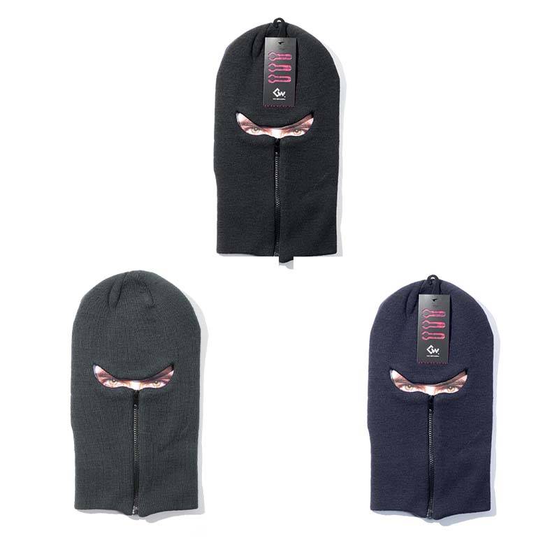 目出し帽 ハイゲージファスナー付き目出し帽 AG-158 フェイスマスク 防寒 保温 冬 アウトドア 除雪 作業 カヴァーワーク D