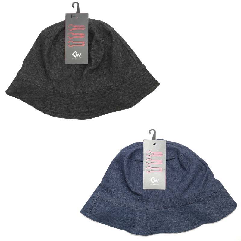 帽子 デニムバケットハット AG-154 防寒 保温 裏ベロア 冬 アウトドア スポーツ 除雪 作業 カヴァーワーク D