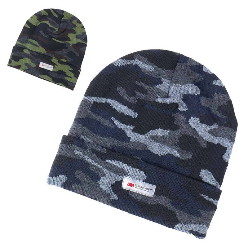 帽子 カモフラ柄ニット帽 AG-151 防寒 保温 冬 アウトドア スポーツ 除雪 作業 カヴァーワーク D