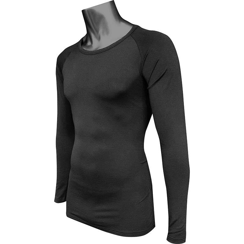 防寒ウェア 帯電防止裏起毛インナー クルーネック TMF-6520 黒 メンズ インナー 防寒 保温 冬 アウトドア スポーツ 除雪 作業 カヴァーワーク D