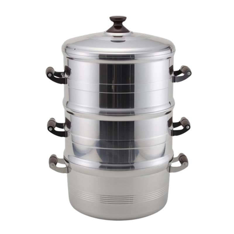 せいろ DX長生セイロ セット 二重 28cm 竹スノコ付 ガス火用 北陸アルミニウム 蒸し器 キッチンウェア 調理器具 金TD