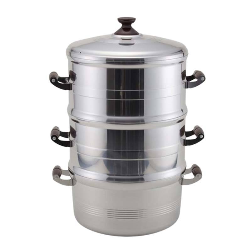 せいろ DX長生セイロ セット 二重 33cm 竹スノコ付 ガス火用 北陸アルミニウム 蒸し器 キッチンウェア 調理器具 金TD