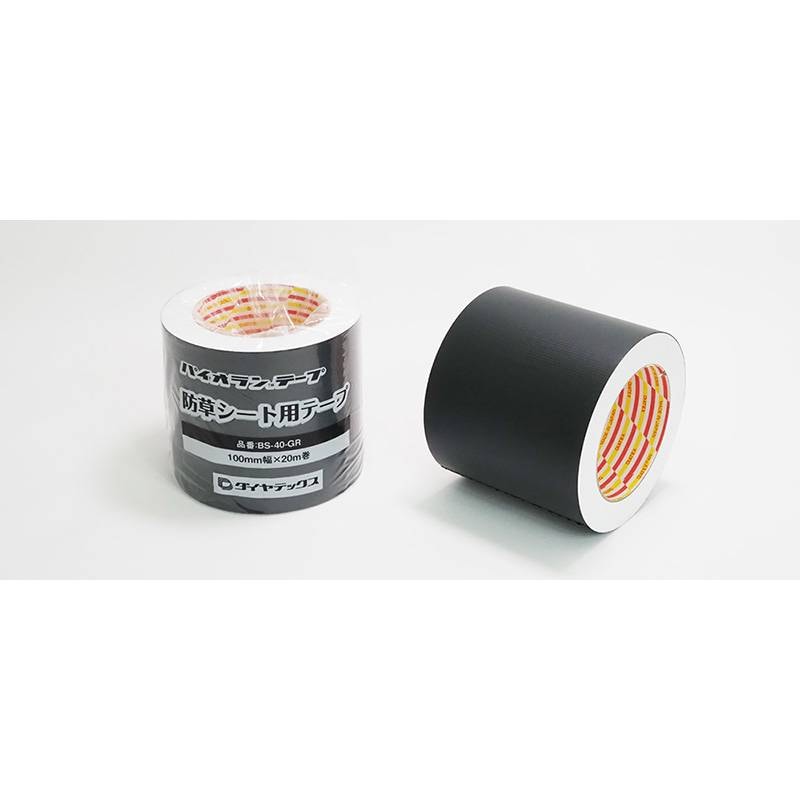 540巻 防草シート用テープ BS-40-GR パイオランテープ 100mm × 20m 強粘着 固定 つなぎ目 隙間防止 補修 ダイヤテックス サT 北海道不可 代引不可