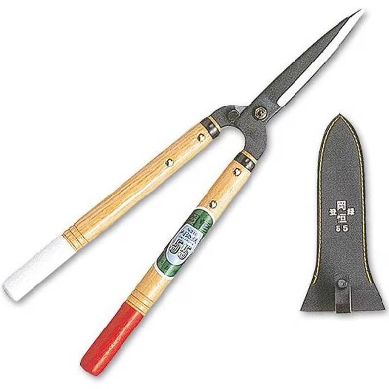 岡恒 No.216 刈込鋏 55型 ショートハンド  全長515mm 刃長145mm 重量750g 刈込ばさみ 園芸 剪定 北S H