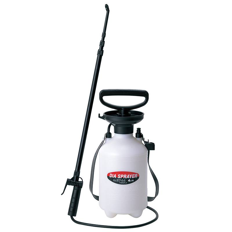 フルプラ プレッシャー式噴霧器  4L No.8744 単頭式 最長1.5m伸縮ノズル付 3段式 金TD