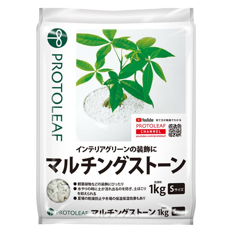 20袋 マルチングストーン ホワイト 1kg Sサイズ インテリア 観葉植物 鉢 底石 花 植物 園芸 ガーデニング プロトリーフ PROTOLEAF カ園 代引不可 個人宅配送不可
