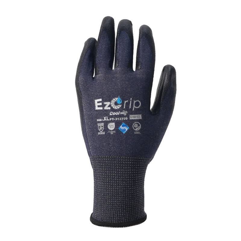 EzGrip COOL サニタイズ加工 FT-313700 カヴァーワーク 背抜き 抗菌抑臭 作業手袋 油作業 冷感グローブ 万能手袋 アウトドア スポーツ D