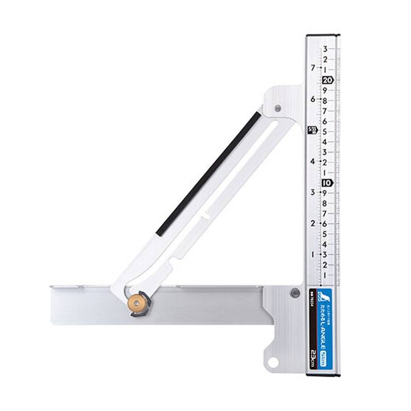 丸ノコガイド定規 たためるエルアングル Slim 23cm 78254 332×282×26mm 軽量 260g ストラップ穴付 定規 丸鋸ガイド コンパクト シンワ測定 H
