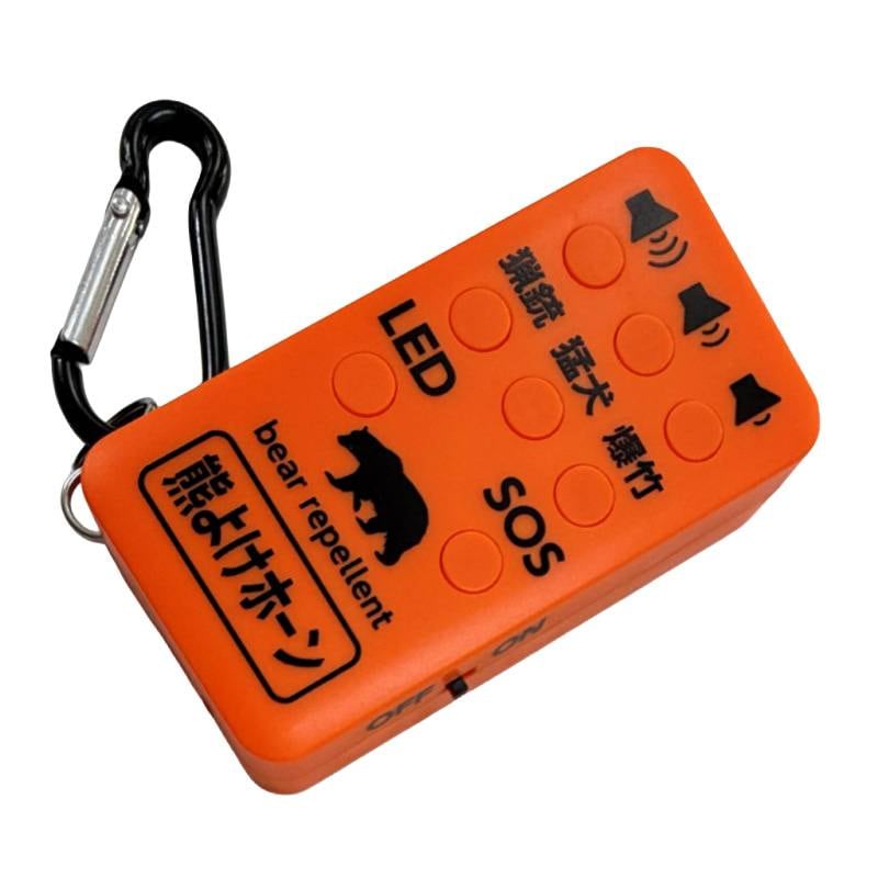 コンパル 熊よけホーン 110dB 縦90×横45×高18.5mm カラビナ付き 猟銃 猛犬 爆竹 LED SOS くま 熊避け クマよけ 防獣 害獣対策 アサノヤ産業 D