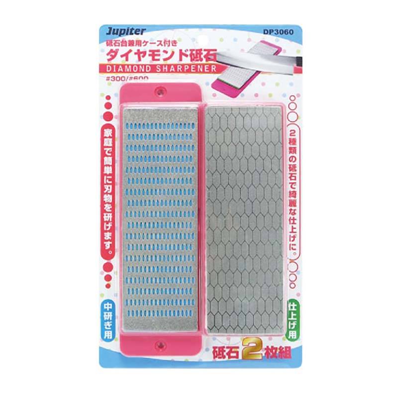 砥石 JP 砥石台付ダイヤモンド砥石 2枚組 #300 #600 DP3060 300670 片山利器 ダイヤモンド砥石 刃研ぎ 研磨 荒研 仕上 工具 道具 三冨D