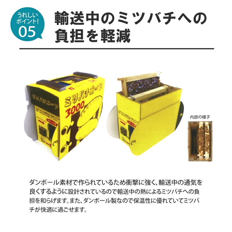 ミツバチ 受粉用 ミツバチボーヤ3000 短期 交配用 女王蜂なし 蜜蜂 3000匹 花粉 交配 授粉 蜂 スイカ メロン ピーマン ナス イチゴ 西岡養蜂園 タS 代引不可