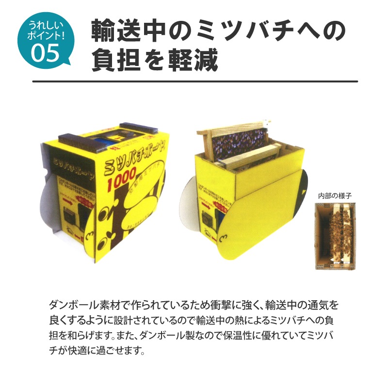 ミツバチ 受粉用 ミツバチボーヤ1000 短期 交配用 女王蜂なし 蜜蜂 1000匹 花粉 交配 授粉 蜂 スイカ メロン ピーマン ナス イチゴ 西岡養蜂園 タS 代引不可