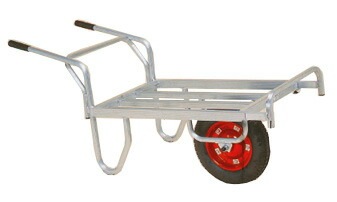 ハラックス コン助 アルミ製 平形一輪車 CN-B45D ストッパー伸縮タイプ ブレーキ付 防J 代引不可