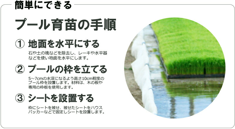 丈夫で水漏れしにくい プール育苗シート 遮水シート 厚さ0.25mm×幅270cm×長さ30m プール育苗 プールシート 幅2.7m 厚手 遮水 プール育苗用 シート 水稲 苗 コMDZ