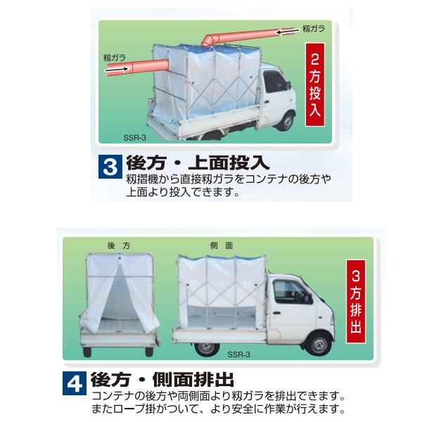 プラスワイズ本店｜スライド式 もみがらコンテナ 普通トラック 6反 