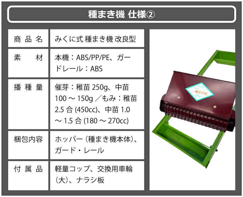 セット みくに式 種まき機 ＆ 覆土専用機 播種機 覆土機 ガードレール付 三国式 水稲 水田 水稲播種機 水稲覆土機 レール式 園芸資材 農業資材 サTZ