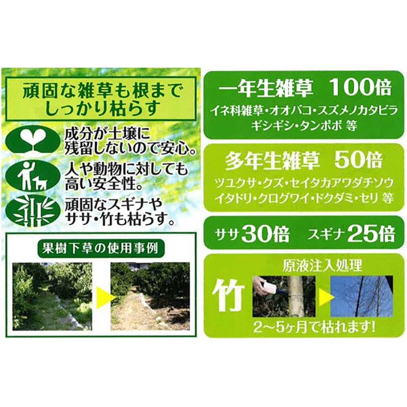 サンフーロン 20L グリホサート系除草剤 根まで枯らす グリホサート 系 除草剤 頑固な スギナ どくだみ 竹 笹 に 日B 個人宅配送不可 代引不可
