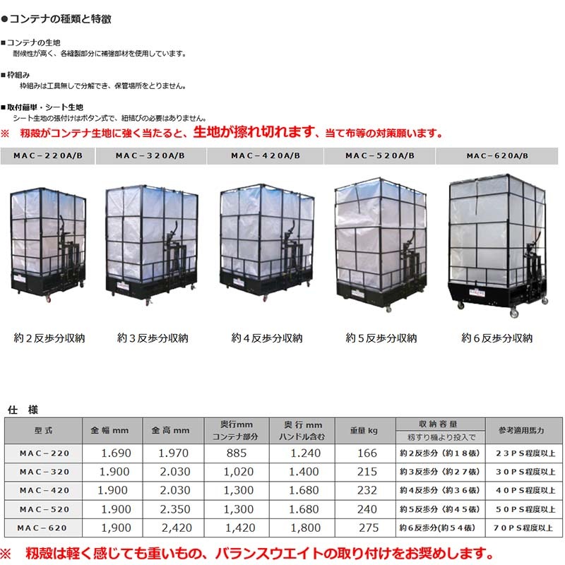 もみがら 散布 コンテナ もみがらマック MAC-420A-DW イガラシ機械工業 個人宅配送不可 フォークリフト必須 オK 代引不可