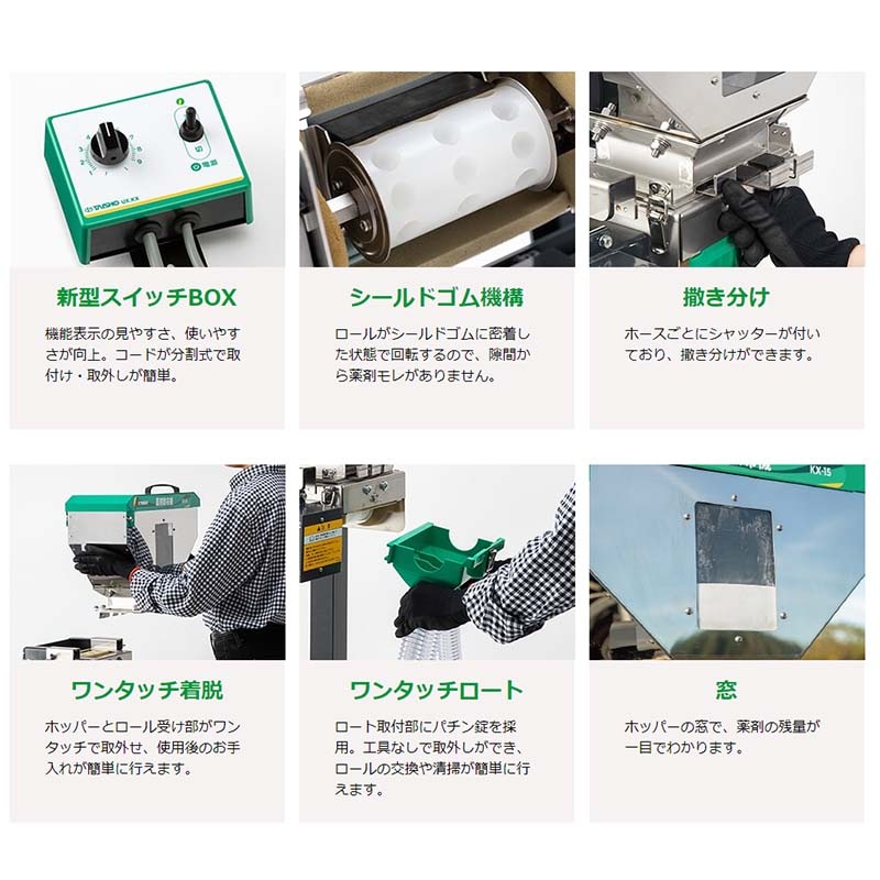 薬剤散布機 KX-15-3 24597 ホース3本 微粒剤 ロール繰り出し方式 散布機 タイショー オK 個人宅配送不可 代引不可