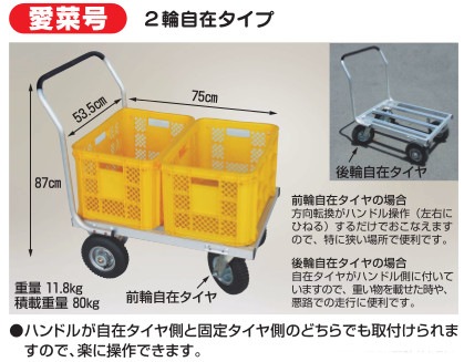 ハラックス 愛菜号 アルミ製 ハウスカー CHJ-700 2輪自在タイプ 防J 代引不可