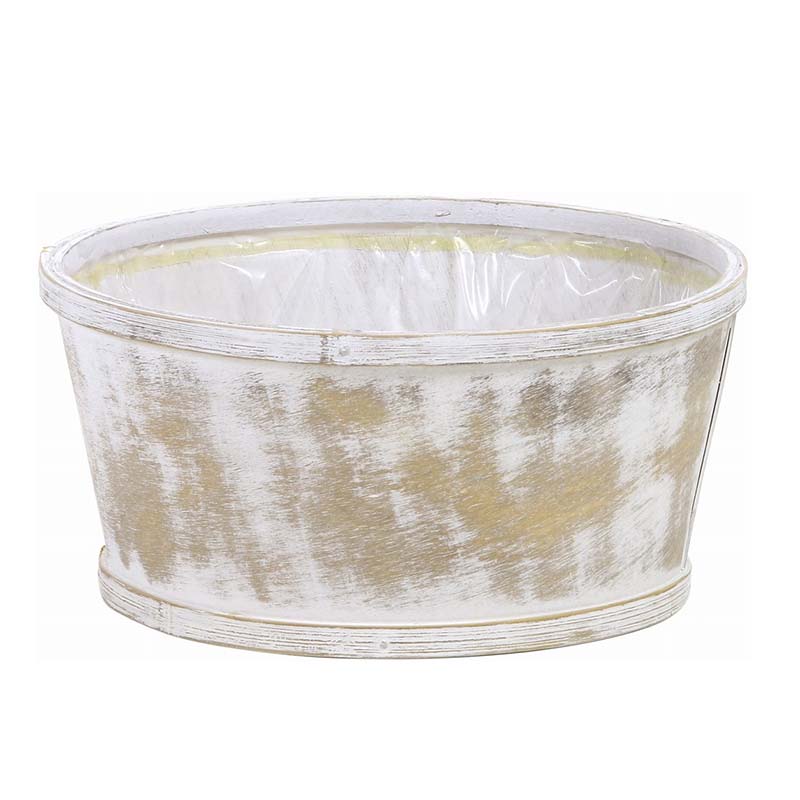 アンティークウッディ 丸 手無 寄鉢 745-204W 直径20.5×10cm フラワーベース かご カゴ 籠 バスケット 花器 花材 松K 代引不可