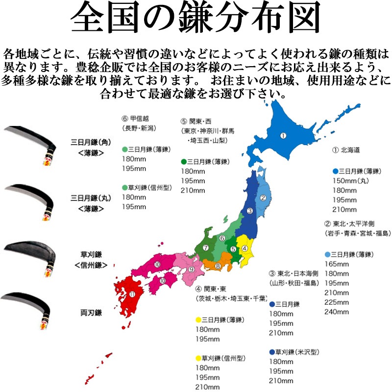 豊稔光山作 安来青紙片刃薄鎌 700柄 HT-0106 刃長 210mm 柄長 700mm 豊稔企販 あぜ 草刈り 除草 刃研ぎ 簡単