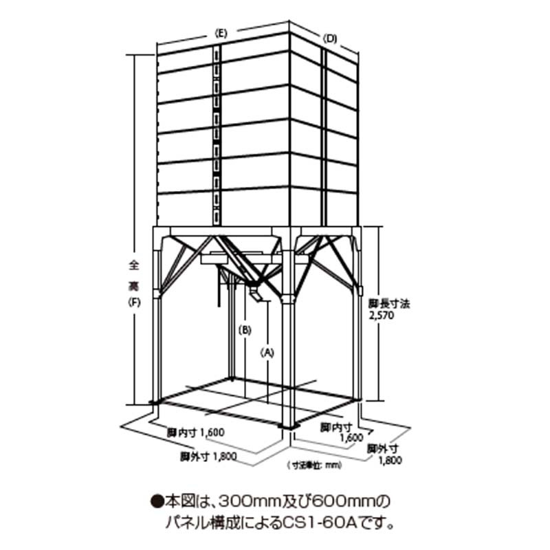 カントリーストッカー 正方形タイプ 超強力型 CS1-95A 容量95石 穀物貯蔵タンク ケーエス製販 個人宅配送不可 代引不可