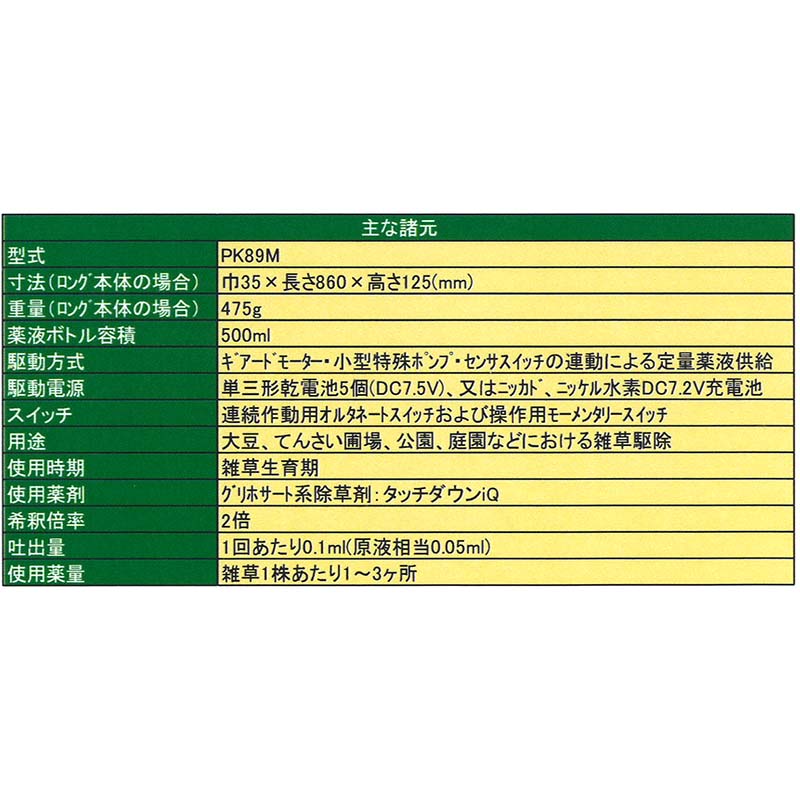パクパク PK89M 電動式 PAKU PAKU 大豆畑用 タッチダウンiQ 除草剤 塗布器 除草 雑草対策 農業 園芸 家庭菜園 畑 農業資材 農業用品 サンエー 代引不可