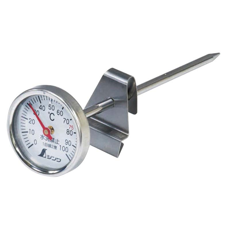 温度計 V-1 丸T字型 0～100℃ 直径3.5×13cm 調理用 72960 シンワ測定 H