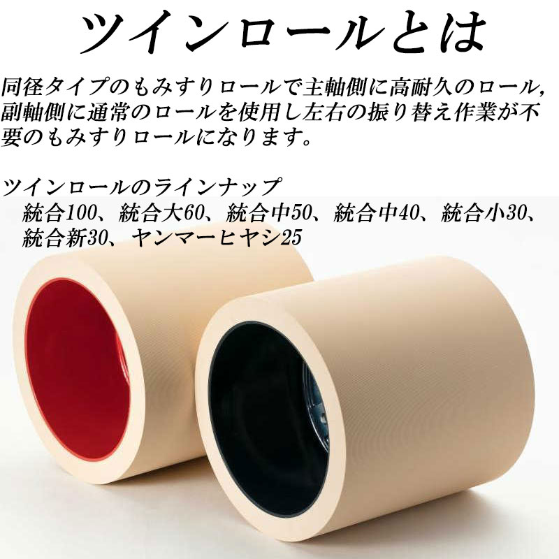ツインロール もみすりロール 統合 新 30 水内ゴム 籾摺り機用 ゴムロール MIZUUCHI オK 代引不可