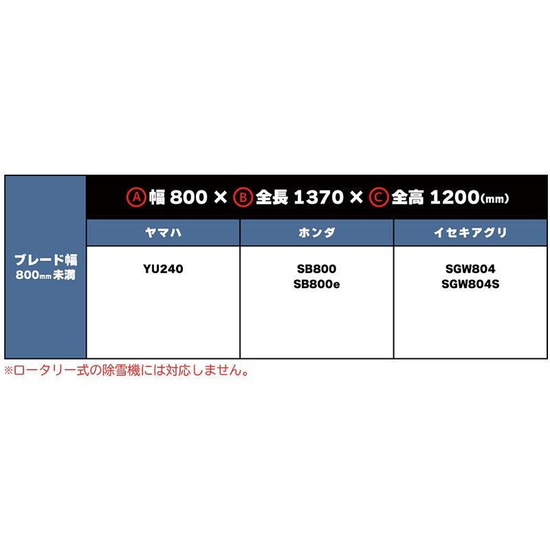 ドーザータイプ 除雪機専用カバー ブラック 幅800mm未満用 インフィモ 除雪機カバー 黒 O.S.S. 大阪繊維資材 DZ