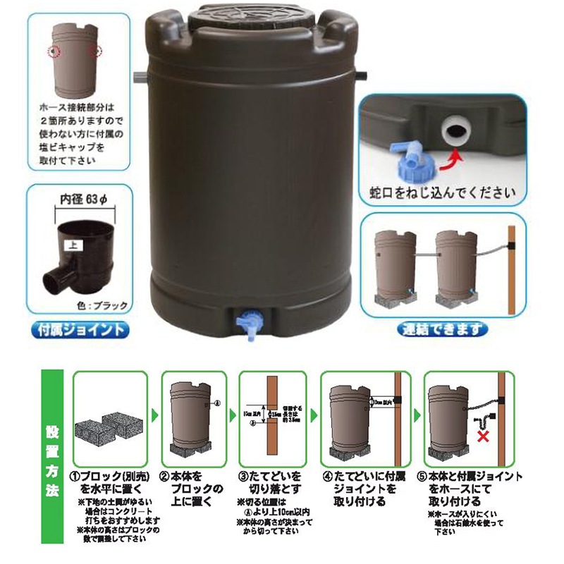 オプション品 コック 雨水タンク 185L 用 安全興業 個人宅配送不可 代引不可