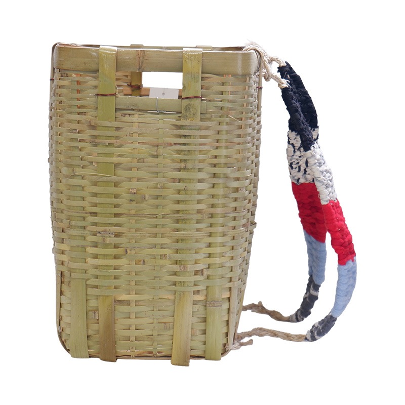 プラスワイズ本店｜竹製 背負い籠 角小 31cm×23cm×高さ38cm 収穫かご