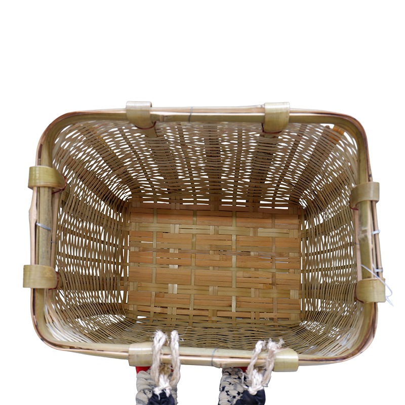 プラスワイズ本店｜竹製 背負い籠 角小 31cm×23cm×高さ38cm 収穫かご