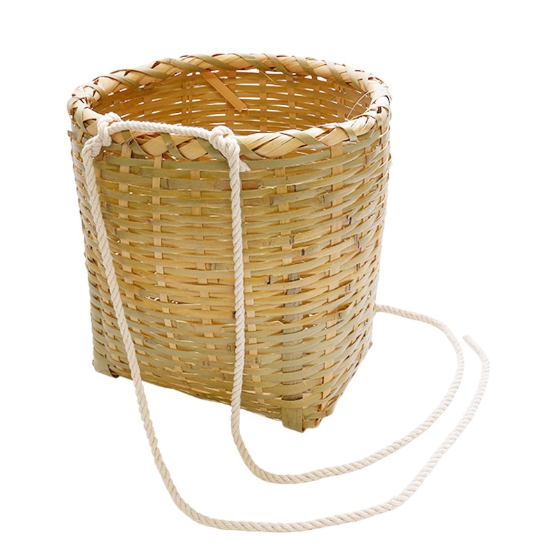 プラスワイズ本店｜竹製 万能腰籠 紐付き 直径25cm×高さ28cm 収穫かご