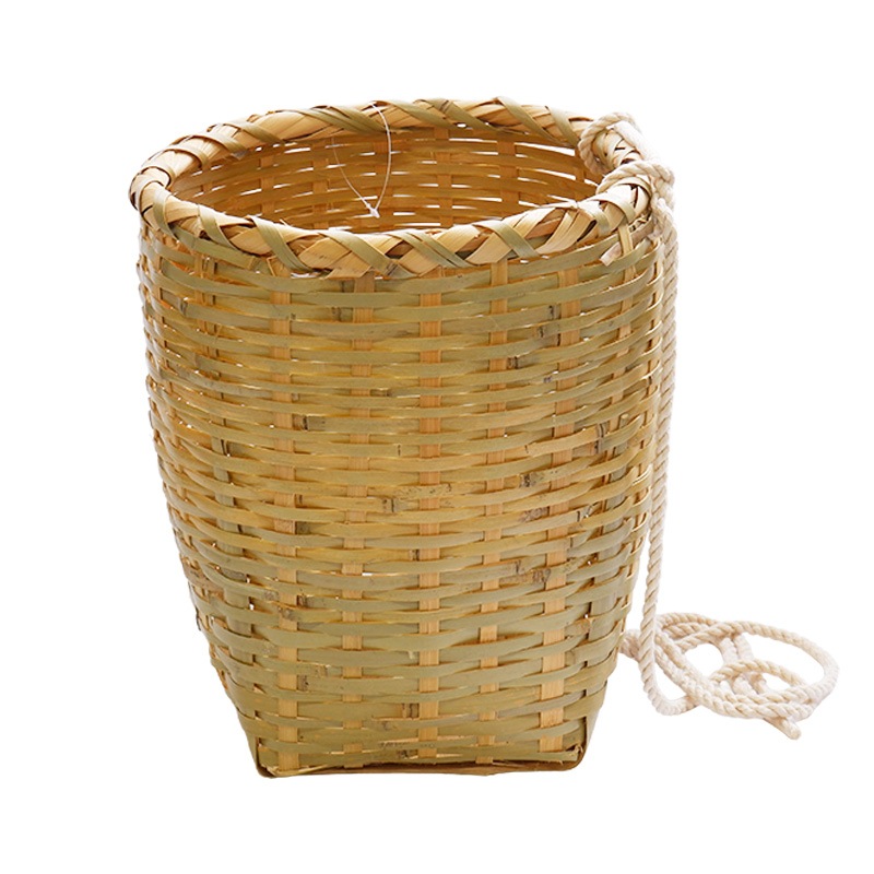 プラスワイズ本店｜竹製 万能腰籠 紐付き 直径25cm×高さ28cm 収穫かご