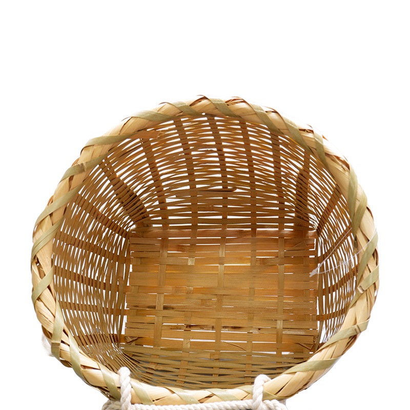 プラスワイズ本店｜竹製 万能腰籠 紐付き 直径25cm×高さ28cm 収穫かご