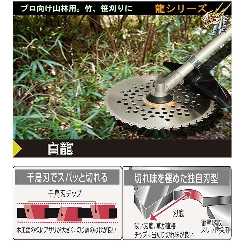 25枚 刈払機用 チップソー 白龍 しろいりゅう 255mm×40P 0026 三陽金属 三冨D