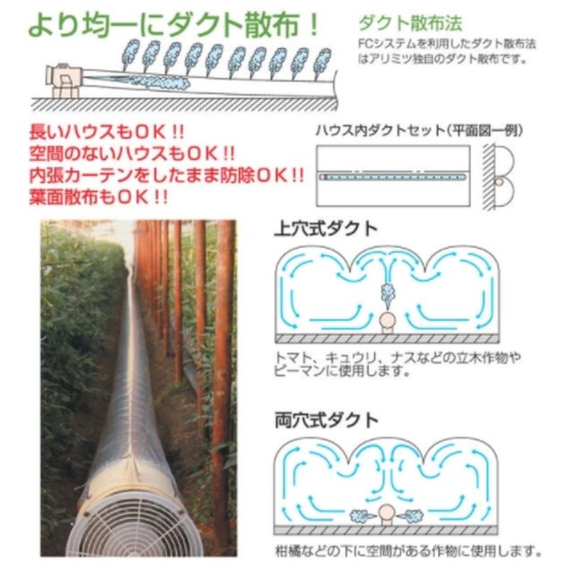 セット品 ハウススプレー 常温煙霧機 LVH-15CNH-2 有光工業 無人 防除 セパレート 高耐久 効率 逆回転 腐蝕 防止 安全 低振動型 上向き ダクト 散布 代引不可