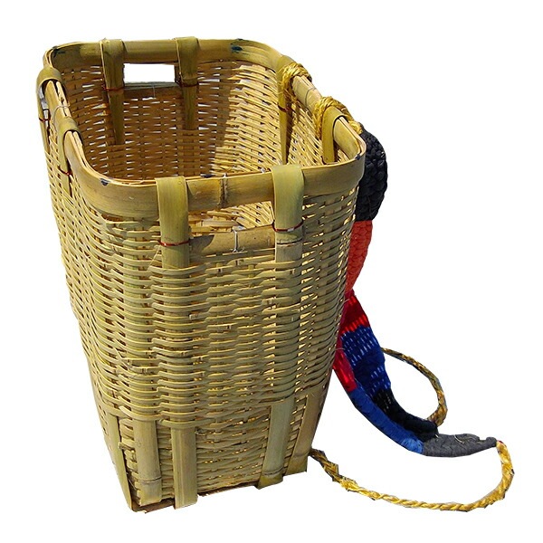 プラスワイズ本店｜竹製 背負い籠 角大 40cm×34cm×高さ46cm 収穫かご