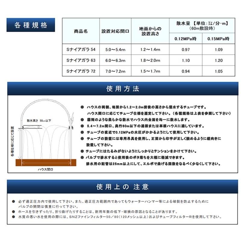 ミストエース Sナイアガラ 72 100m巻 2巻入 潅水チューブ 頭上サイド潅水 住化アグリテック 住化農業 カ施 個人宅配送不可 代引不可