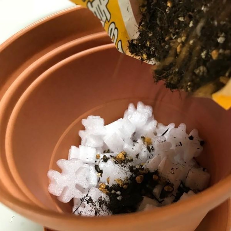 底石 O2+ スノウ 鉢植え用 ポリエチレン製 鉢底石 3×1cm 10g 約100個入 30袋 園芸 プランター栽培 一色本店 個人宅配送不可 代引不可